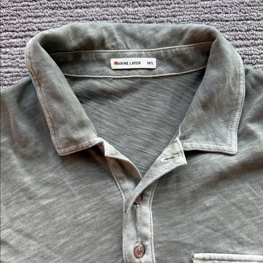 Marine Layer Olive Polo Shirt